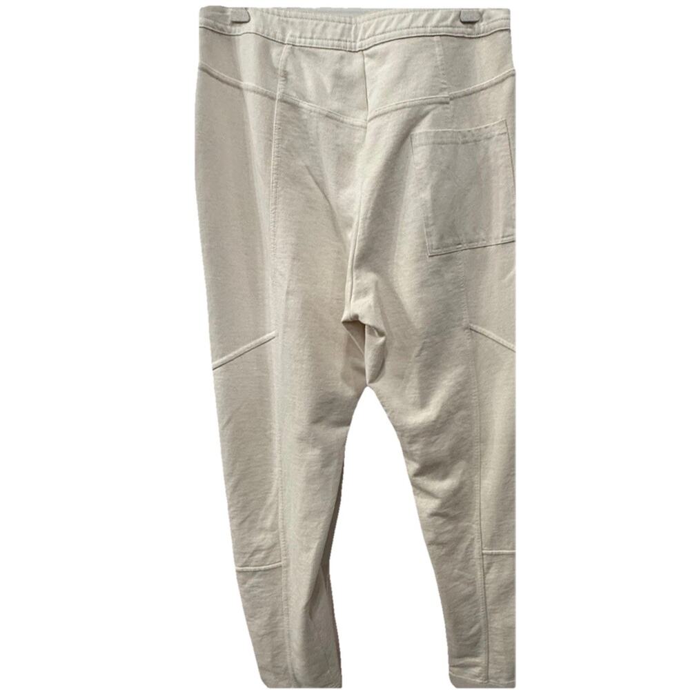 NWT ZARA Women’s Skinny Moto Pants Ivory Size Large 100% Cotton Biker Style - Picture 2 of 10